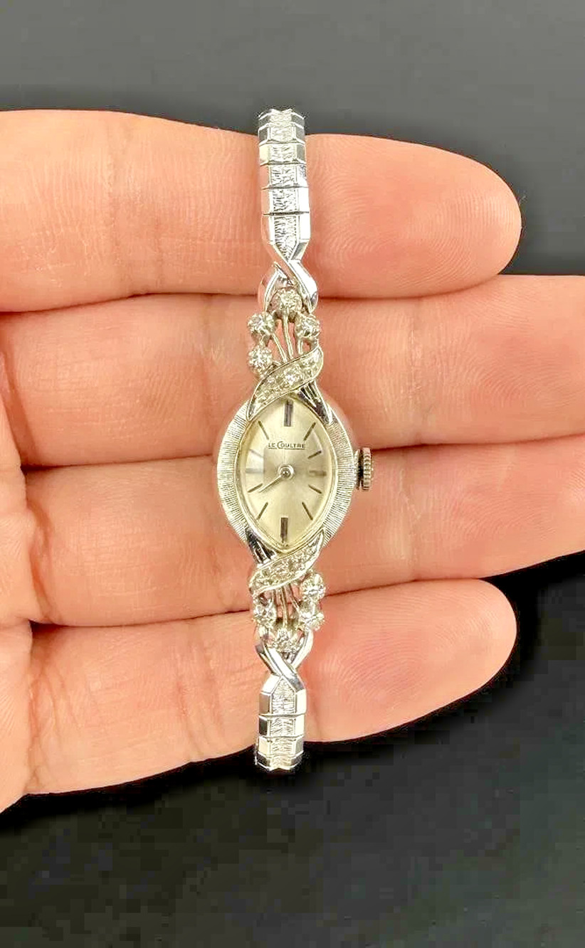 Vintage LeCoultre 14K Gold Diamond Ladies Watch Box Papers